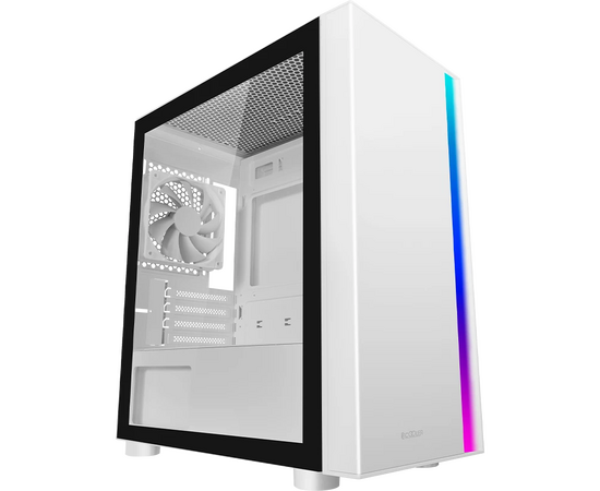 Корпус Pc Cooler LM300 ARGB WH, без БП, Tempered Glass Mid Tower, White, ABS, TG, SPCC, 1x120mm m ATX, ITX 170/330/mm 2x2.5", 5x PCI 1x USB-