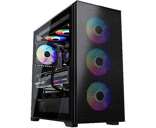 Корпус Eurocase M9 Plus черный, e ATX, левое боковое стекло на винтах, 2*USB3.0, HD Audio ARGB HUB-A(4 ports)