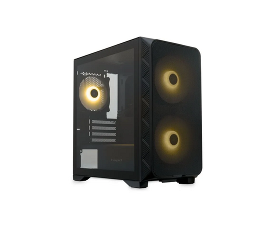 Корпус HSPD M321 (M321-TGBK-ARGB), Mesh Mini-tower, Black, slide TG, 0.45 SPCC, 2x140mm ARGB+1x120mm ARGB m ATX