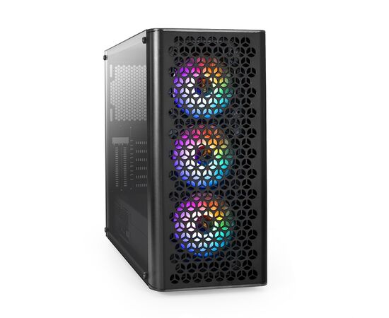 Корпус Exe Gate EVO-9202-EVO800 EX296077 RUS Miditower (ATX, БП EVO800 RGB с вент. 12 см, с окном, 1*USB+1*USB3.0, аудио, черный, 3 вент. 12см с RGB)