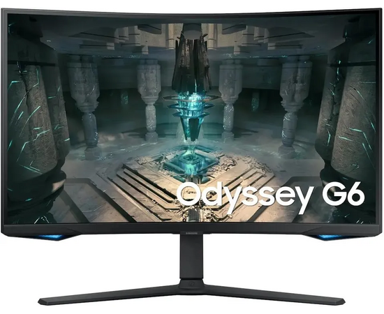 Монитор Samsung Odyssey G6 S32 BG650 EUXEN черный VA LED 16:9 HDMI полуматовая HAS Piv 2500:1 350cd 178гр/178гр 2560x1440 240 Hz DP 2 K USB 7.4кг